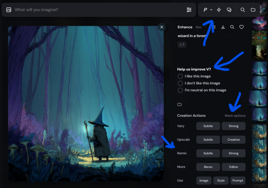 Midjourney V7 的更新介面