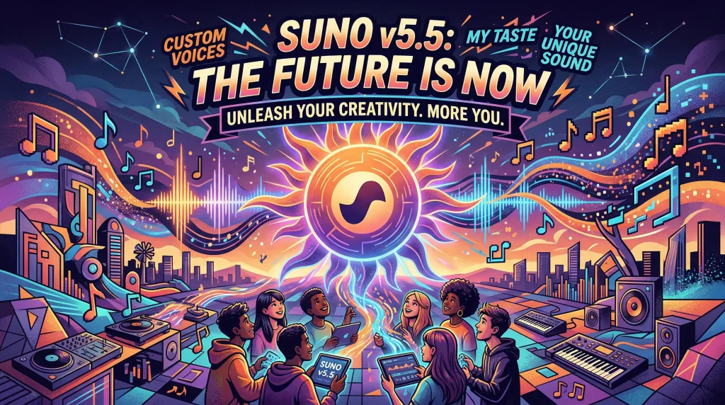 Suno v5.5 震撼發布:全新「自訂人聲」與「專屬模型」如何重塑 AI 音樂工作流?